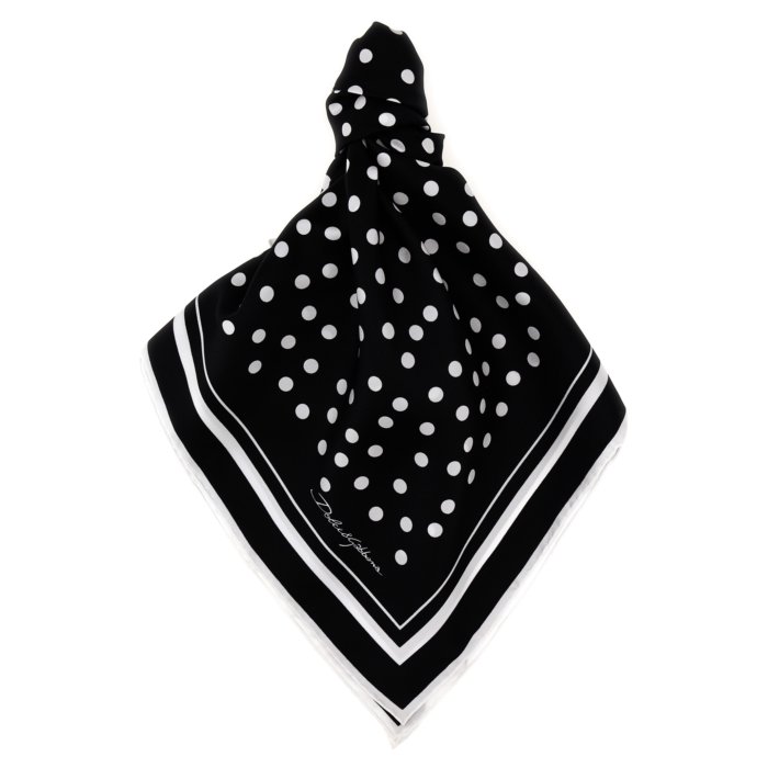 【楽天ブラックフライデー最大80%OFF+P2倍~】Dolce & Gabbana ドルチェガッバーナ レディース スカーフ・マフラー FN090RGDCFXHNBEW Polka dot scarf White/Black onesize 【送料無料・関税込】