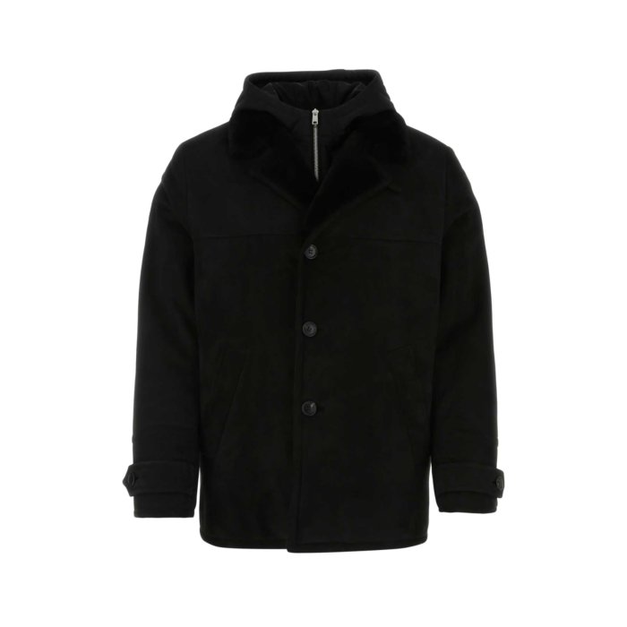 Prada プラダ メンズ ブレザー・ジャケット UPS544889F0002 Black shearling jacket Black 48 50 52 【送...