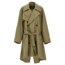 バレンシアガ Balenciaga 'Draped Neck' trench coat 839117TSP139772 Women コート・ダウン Beige ...