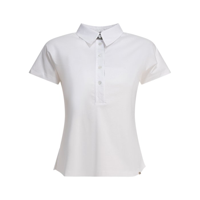 【楽天スーパーセール 最大80%OFF+P2倍~】Herno ヘルノ レディース ポロシャツ JPL00114D520631081 Cotton polo shirt White 40 42 44 46 【送料無料・関税込】