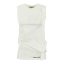 エリザベッタ フランキ Elisabetta Franchi Jersey Tank Top With Bows CN00351E2270 Women タンクトップ・キャミソール White 46 42 40 44 【送料無料・関税込】