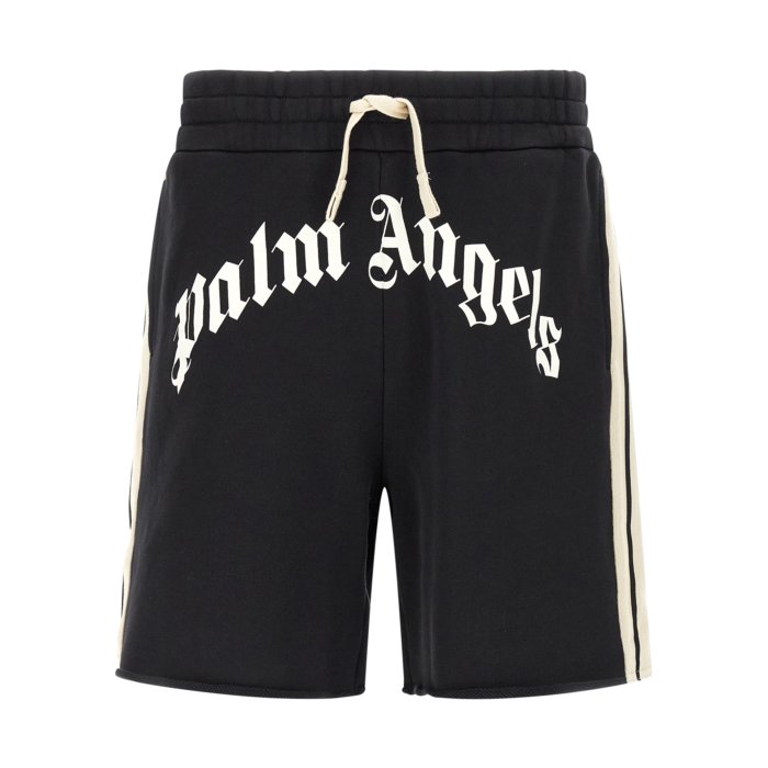 Palm Angels パームエンジェルス メンズ ショートパンツ PMCI02DS26FLE00110031003 'Curved Logo Track' bermuda shorts Black L M S XS 【送料無料・関税込】