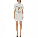 モスキーノ MOSCHINO DRESS WITH LOGO 044354411001 Women ワンピース・ドレス・オールインワン WHITE 38 40 ...