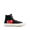 【楽天スーパーセール 最大75%OFF+P2倍】PLAY Comme Des Garcons プレイ コムデギャルソン メンズ スニーカー P1K112BLACK CONVERSE HALF HEART HIGH-TOP SNEAKERS BLACK 3 7 8 8.5 11 【送料無料・関税込】