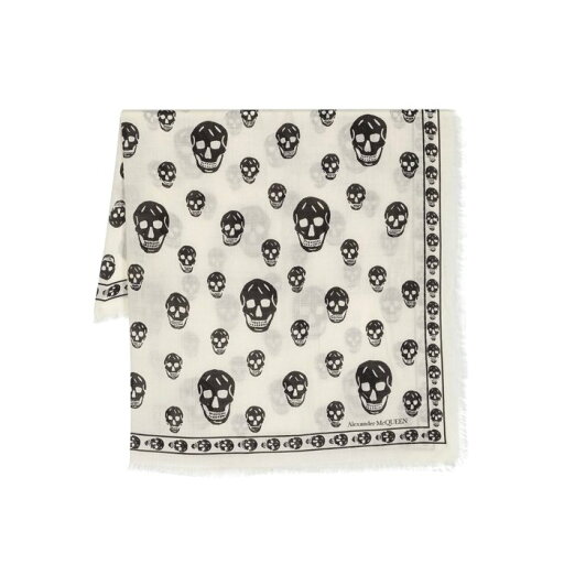 アレキサンダー・マックイーン Alexander McQUEEN Logo printed scarf with raw-cut-edge その他 White ONESIZE 557717D3222Q9260 【送料無料・関税込】 アレキサンダー・マックイーン Alexander McQUEEN Logo printed scarf with raw-cut-edge その他 White ONESIZE 557717D3222Q9260 【送料無料・関税込】