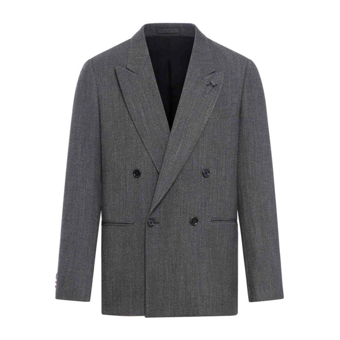 ラルディーニ LARDINI Double Breasted Wool Blend Suit IV6906IVPALUIVSF63405930 Men スーツ・ジャケット Grey 52 【送料無料・関税込】