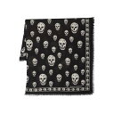 アレキサンダー・マックイーン Alexander McQUEEN Logo printed scarf with raw-cut-edge その他 Black ONESIZE 557717D3222Q1078 【送料無料・関税込】(4)
