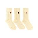 アミパリス AMI Paris 3-pack logo embroidery socks USC003379150 Women アンダーウェア White 39...
