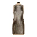 トムフォード TOM FORD Gold Tone Wool Mini Dress ACK527YAX749XLBGO Women コート・ダウン Bronze...