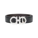 フェラガモ FERRAGAMO POLISHED FINISH GANCINI REVERSIBLE BELT 6797100686671NERO Men ベル...