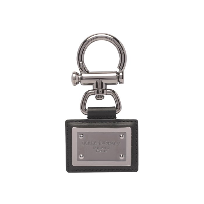 Dolce & Gabbana ドルチェガッバーナ メンズ キーリング・キーケース BP3228AX62280999 Silver logo key chain Black onesize 【送料無料・関税込】