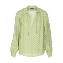 エリザベッタ フランキ Elisabetta Franchi Green shirt with v-neck long sleeves CAS3041E2K29 Women シャツ・ブラウス Green 44 【送料無料・関税込】