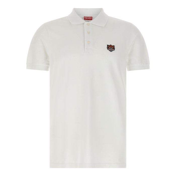 【楽天ブラックフライデー最大80%OFF+P2倍~】KENZO ケンゾー メンズ ポロシャツ FF65PO1524PU02 'Kenzo Happy Tiger' polo shirt White L M S XL 2XL 【送料無料・関税込】