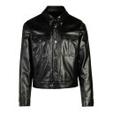 ヴェルサーチェ VERSACE Black Leather Jacket メンズ ウェア ジャケット & コート カジュアルジャケット・ベスト Black 54...
