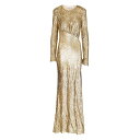 セルフ・ポートレイト self-portrait Long dress in gold thread PF25060XAGDGOLD Women ワンピース・ド...