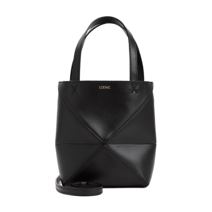 【楽天ブラックフライデー最大80%OFF+P2倍~】LOEWE ロエベ レディース トートバッグ A657V25X011100 Shopping 'Mini Puzzle Fold' Black onesize IT0 【送料無料・関税込】