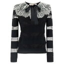ヴァレンティノ Valentino Garavani LACE SWEATER ウィメンズ ウェア トップス ニット・セーター・カーディガン White/Bla...