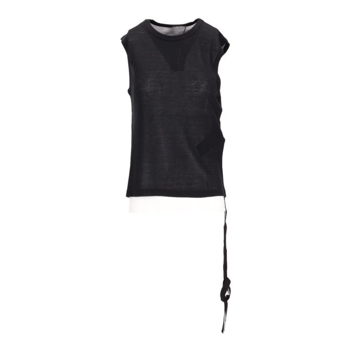 アンドゥムルメステール Ann Demeulemeester Biba Sleeveless Top Viscose Cotton Rib B0011981FA570099 Women タンクトップ・キャミソール Black M XS S 【送料無料・関税込】