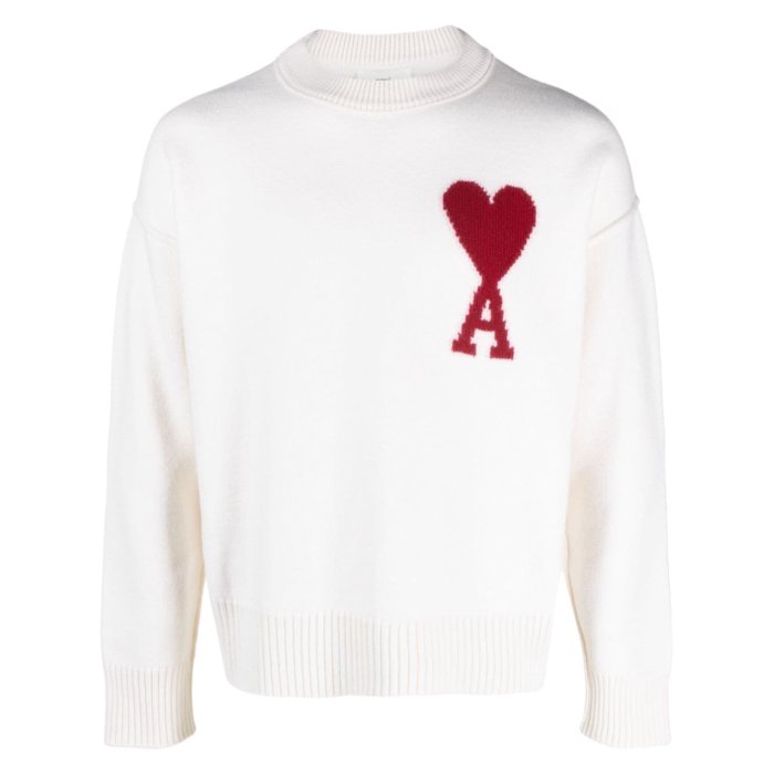 アミパリス AMI Paris Ami Paris Sweaters White BFUKC006018154 Men ニット・セーター・カーディガン Light and natural M XL L S XS 2XL 【送料無料・関税込】のサムネイル