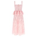 セルフ・ポートレイト self-portrait 'Pink Lace Peplum Midi' dress PF25112MPPINK Women ワンピース...