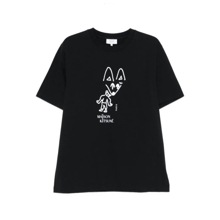 Maison Kitsune メゾン キツネ メンズ Tシャツ・カットソー PM00116KJ7025P199 PARTY FOX COMFORT T-SHIRT P199 BLACK S M XL 【送料無料・関税込】