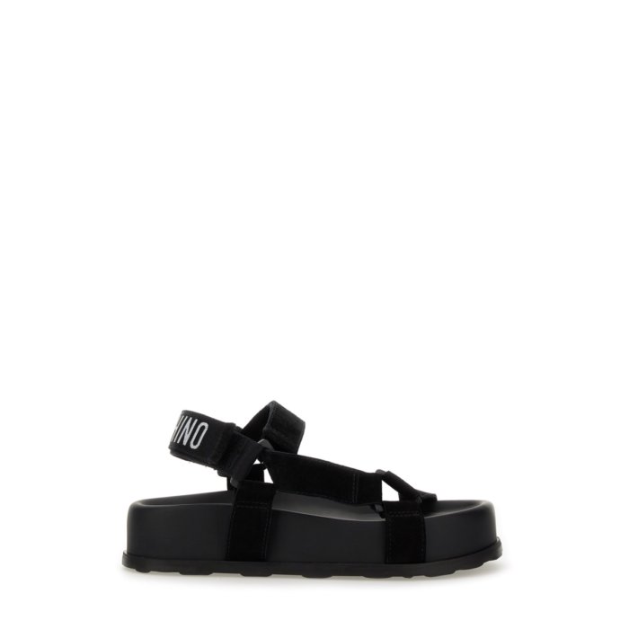 MOSCHINO モスキーノ レディース サンダル MA16254I0MME0000 SANDAL WITH LOGO BLACK 36 37 40 39 38 ..