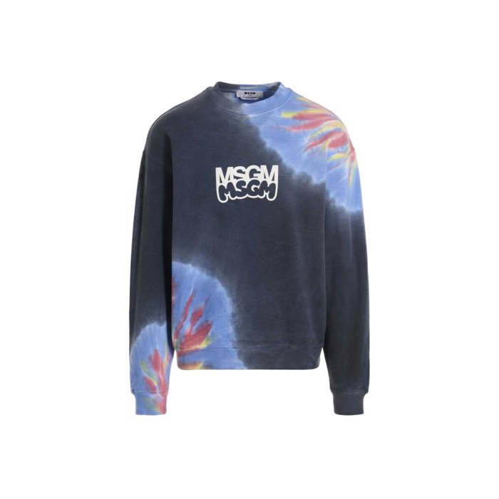 MSGM エムエスジーエム メンズ スウェット・フーディー 3440MM9823709288 Logo print tie dye sweatshirt by Burro Studio Multicolor L M S XL 【送料無料・関税込】