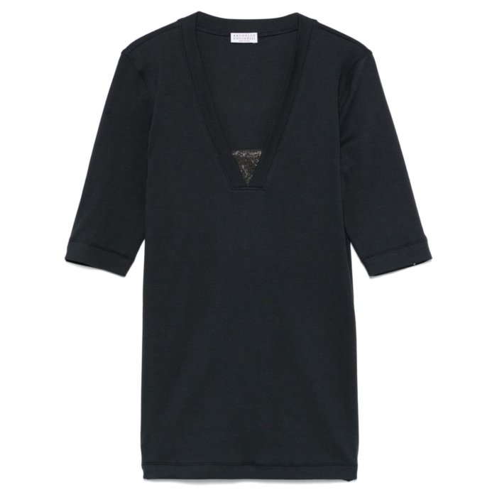 Brunello Cucinelli ブルネロ・クチネリ レディース Tシャツ・カットソー M0TC8EL692C7186 Brunello Cucinelli Top Blue Blue and green L M S XS 【送料無料・関税込】