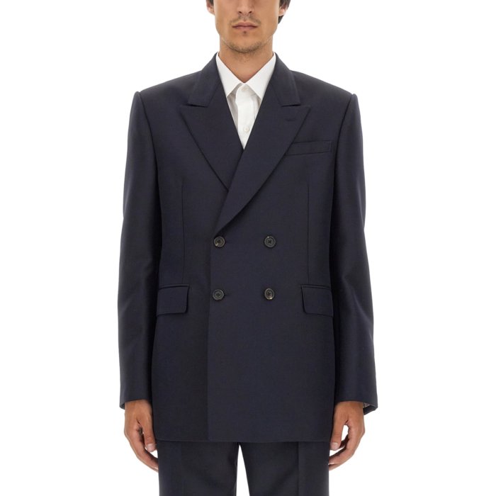 アレキサンダー・マックイーン Alexander McQUEEN DOUBLE-BREASTED JACKET 758359QVU634100 Men スーツ・ジャケット BLUE 52 50 【送料無料・関税込】