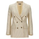 トムフォード TOM FORD Striped double-breasted blazer GI2971FAX1158XECBL Women スーツ・ジャケッ...
