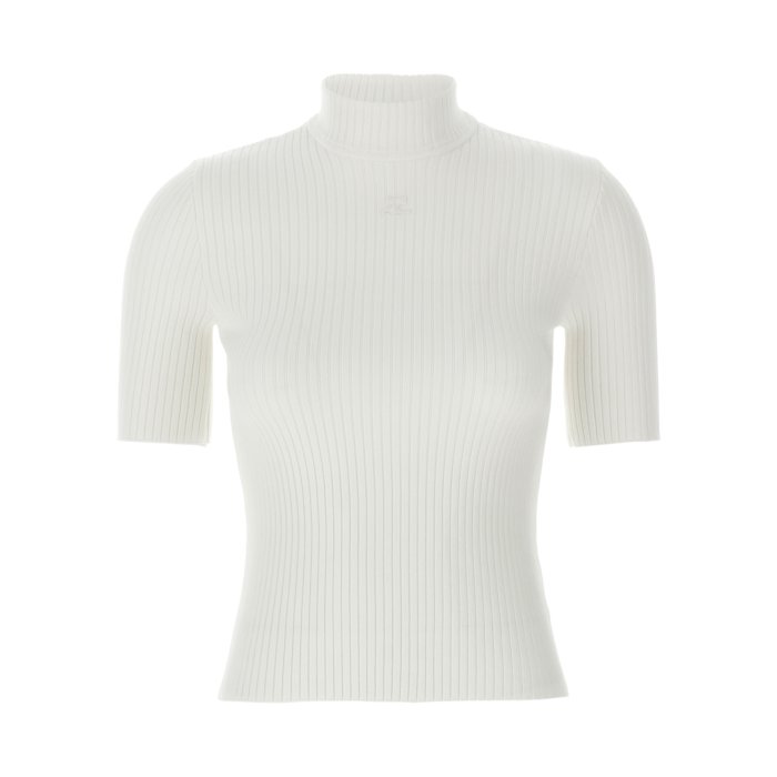 【楽天お買い物マラソン 最大80%OFF+P2倍】Courreges クレージュ レディース Tシャツ・カットソー PERMPU026FI00010001 'Reedition' jersey t-shirt White S XS M L XL 【送料無料・関税込】