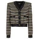 バルマン Balmain Sequin short jacket DF1KL180XJ31EAB Women カジュアルジャケット・ベスト White/Blac...