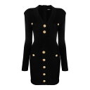 バルマン Balmain Midi dress DF1R8059KB07OPA Women ワンピース・ドレス・オールインワン Black 40 38 【送料無...