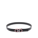 フェラガモ FERRAGAMO Adjustable Gancini Logo Belt 786314670460 Men ベルト・サスペンダー Black 1...