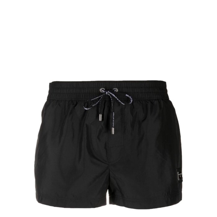 Dolce & Gabbana ドルチェガッバーナ メンズ スイムウェア M4E48TONO06N0000 Boxer swimsuit with logo tag N0000 NERO 4 3 5 【送料無料・関税込】