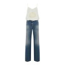 エリザベッタ フランキ Elisabetta Franchi Trompe-Loeil Jumpsuit In Denim And Crepe TJ37I51E...