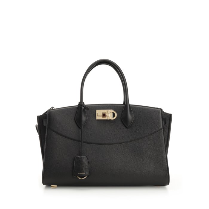 【楽天ブラックフライデー最大80%OFF+P2倍~】FERRAGAMO フェラガモ レディース ハンドバッグ・ショルダーバッグ 21A110785995001 Top handle bag Black IT0 【送料無料・関税込】