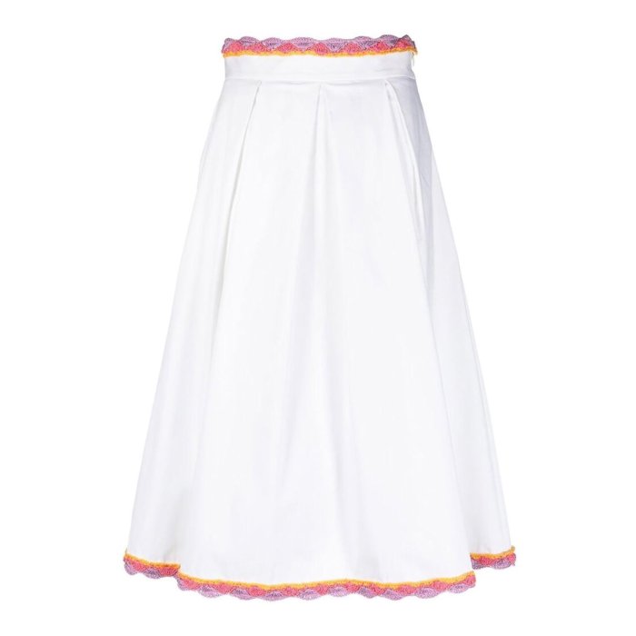 MOSCHINO モスキーノ レディース スカート 012305291001 White lace-trim skirt White 40 【送料無料・..