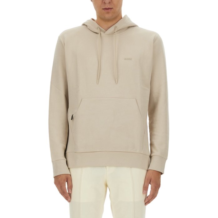 【楽天ブラックフライデー最大80%OFF+P2倍~】HUGO BOSS ヒューゴボス メンズ スウェット・フーディー 5050613010256713271 SWEATSHIRT WITH LOGO BEIGE L XL M 2XL 【送料無料・関税込】