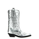 ガニー GANNI 'SILVER MID SHAFT EMBROIDERED WESTERN' BOOTS ウィメンズ シューズ ブーツ Silver IT3...