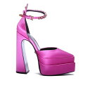 ヴェルサーチェ VERSACE Satin platform pumps with rhinestones 10068991A008681PI3V Women パンプス・ハイヒール Fuchsia 38 39 【送料無料・関税込】