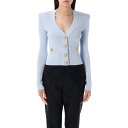 バルマン Balmain Sweaters ウィメンズ ウェア トップス ニット・セーター・カーディガン PALE BLUE 36 38 40 女性 DF1KL...