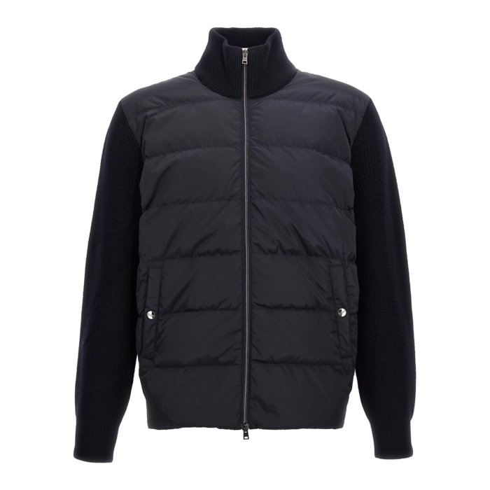 Herno ヘルノ メンズ カジュアルジャケット MP000126U700619200 Two-material puffer jacket Blue IT48 IT50 IT52 IT54 IT56 48 50 52 54 【送料無料・関税込】