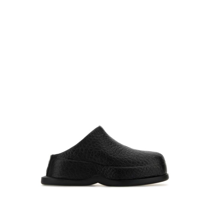 Alexander McQUEEN アレキサンダー・マックイーン レディース サンダル 808137WIACE1000 Black leather Wave slippers Black 37 38 39 40 【送料無料・関税込】