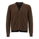 ジェイダブリュー アンダーソン JW Anderson 'Contrast Layered' cardigan KW1434YN0423600 Men ニット・セーター・カーディガン Brown L M XL 【送料無料・関税込】