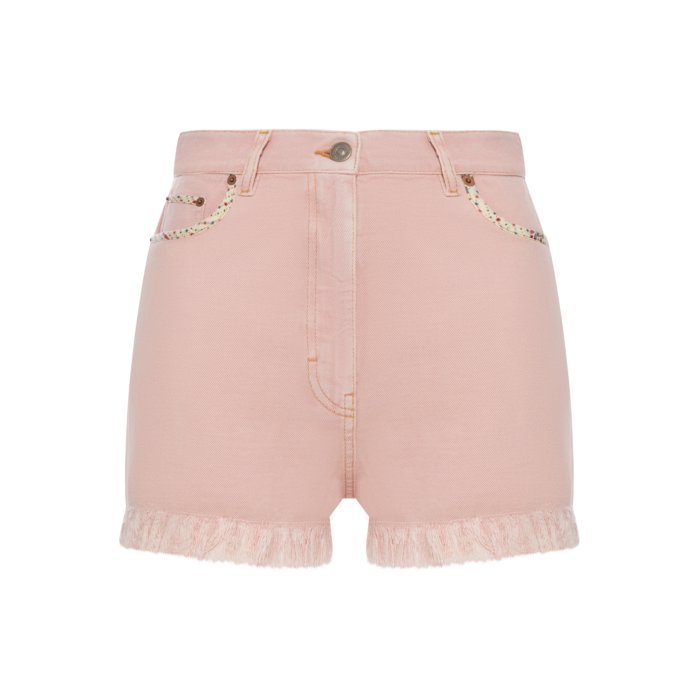Valentino Garavani ヴァレンティノ レディース ショートパンツ 8B3DDB8S9Y9O45 DENIM SHORTS WITH FRINGED HEM Nude & Neutrals 26 27 28 25 【送料無料・関税込】