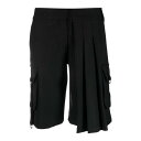 オフホワイト Off-White Pleated cargo shorts ウィメンズ ウェア パンツ ショートパンツ Black 38 女性 OWCS002F...