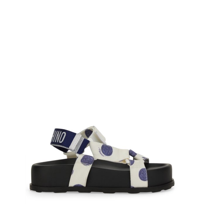 MOSCHINO モスキーノ レディース サンダル MA16254I0MMKD10A SANDAL WITH LOGO WHITE 37 38 36 【送料..