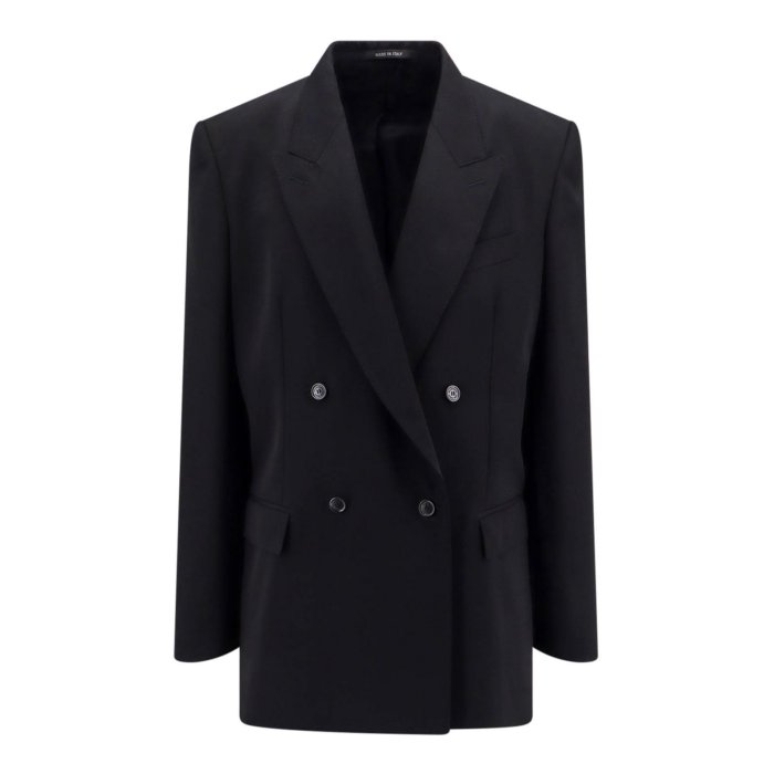 バレンシアガ Balenciaga Oversize wool blazer with shoulder pads 773331TNT391000 Men スーツ・ジャケット Black M 【送料無料・関税込】