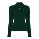 【楽天スーパーセール 最大75%OFF+P2倍】Courreges クレージュ レディース ニット・セーター・カーディガン PERMPU022FI00018081 Ribbed Knit Green S L 【送料無料・関税込】